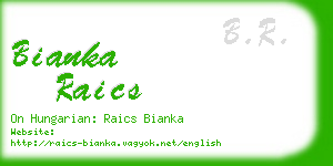bianka raics business card